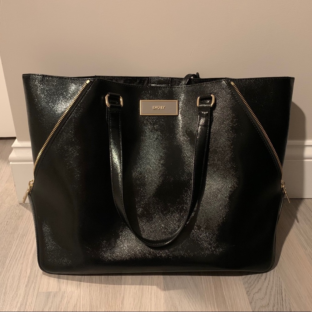 DKNY Expandable Saffiano Leather Tote